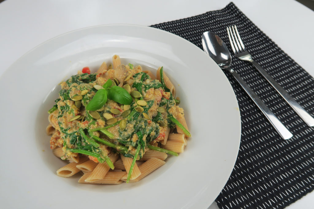 Pasta met cashew- lupinesaus