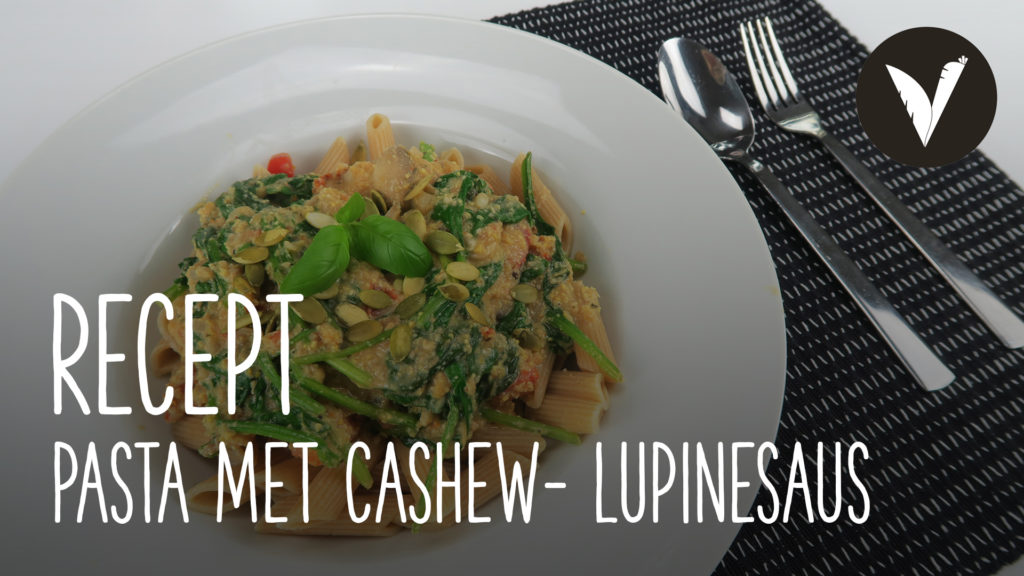 Video Pasta met cashew- lupinesaus