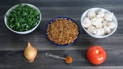 Boerenkool met linzen en champignons ingrediënten