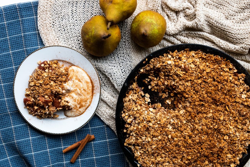 Vegan Stoofperen Crumble