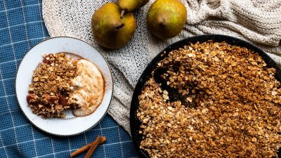 Vegan Stoofperen Crumble