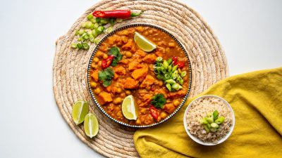 Zoete aardappel curry